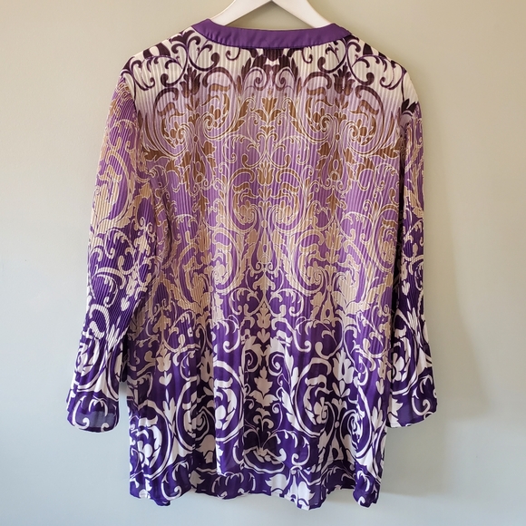 Dress Barn 1X Y2K Romantic Whimsigoth Fairy Grunge Boho Barocque Plisse Tunic - Picture 11 of 14